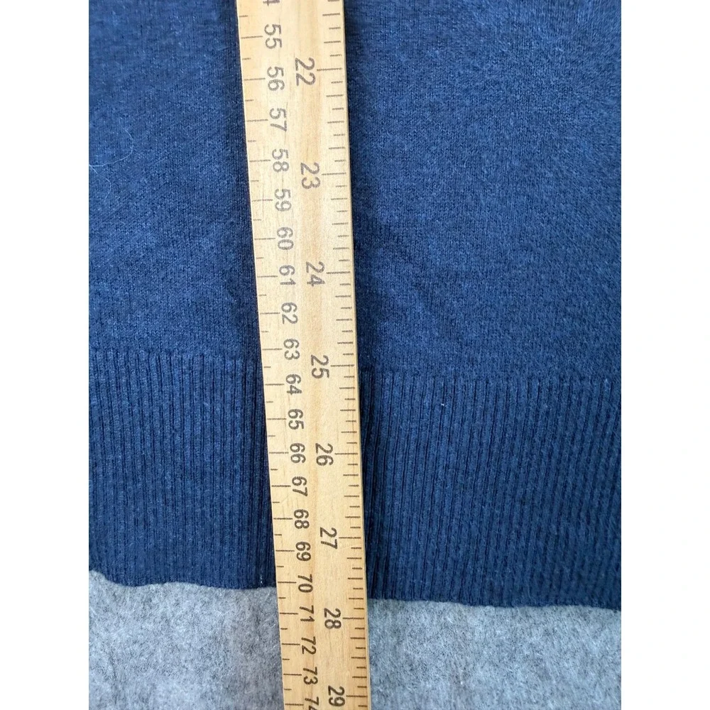 Banana Republic Sweater Men XL Blue Cotton Mock Neck Button Pullover Classic L/S
